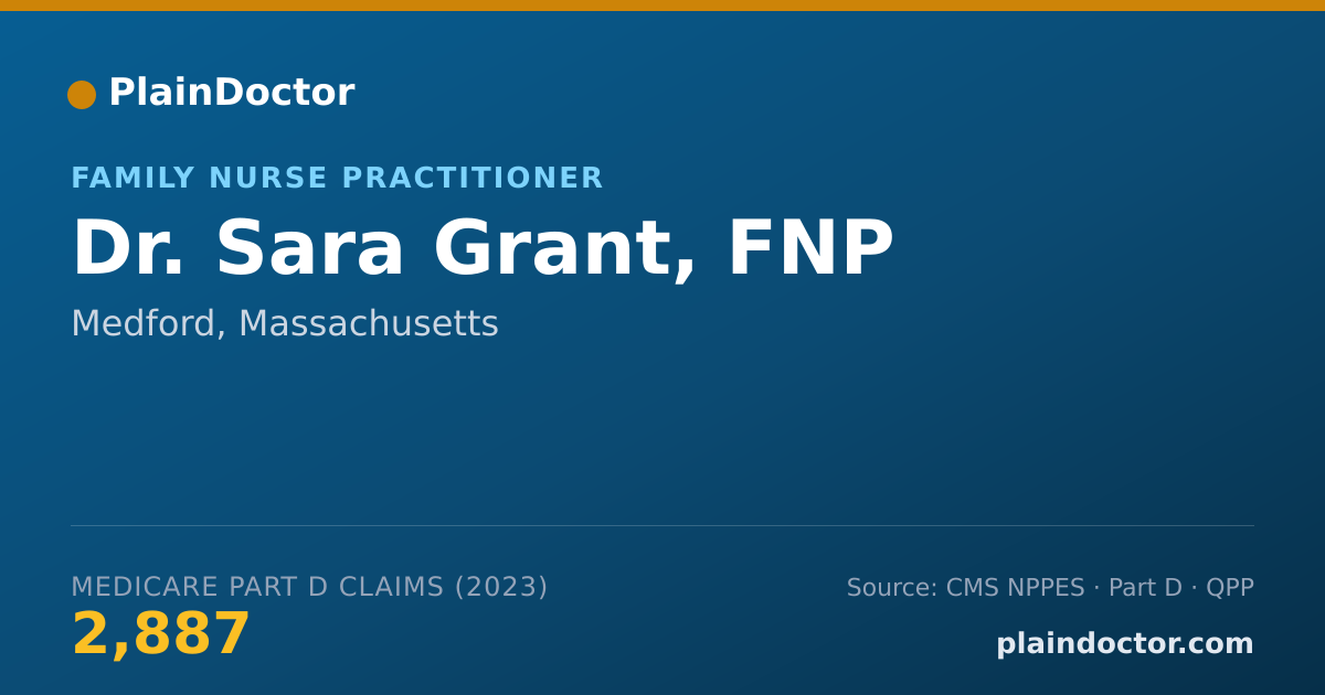 Shareable card for Sara Grant, FNP - Family Nurse Practitioner, Medford, MA