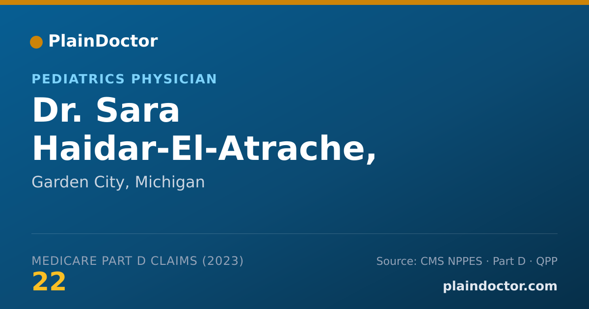 Shareable card for Sara Haidar-El-Atrache, M.D. - Pediatrics Physician, Garden City, MI
