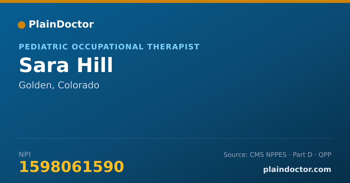 Shareable card for Sara Hill - Pediatric Occupational Therapist, Golden, CO