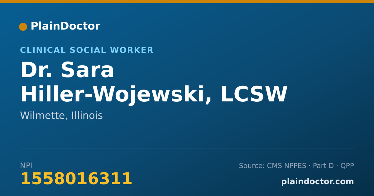 Shareable card for Sara Hiller-Wojewski, LCSW - Clinical Social Worker, Wilmette, IL