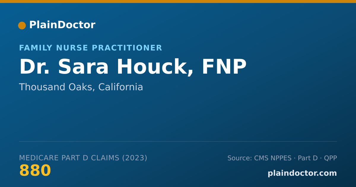 Shareable card for Sara Houck, FNP - Family Nurse Practitioner, Thousand Oaks, CA