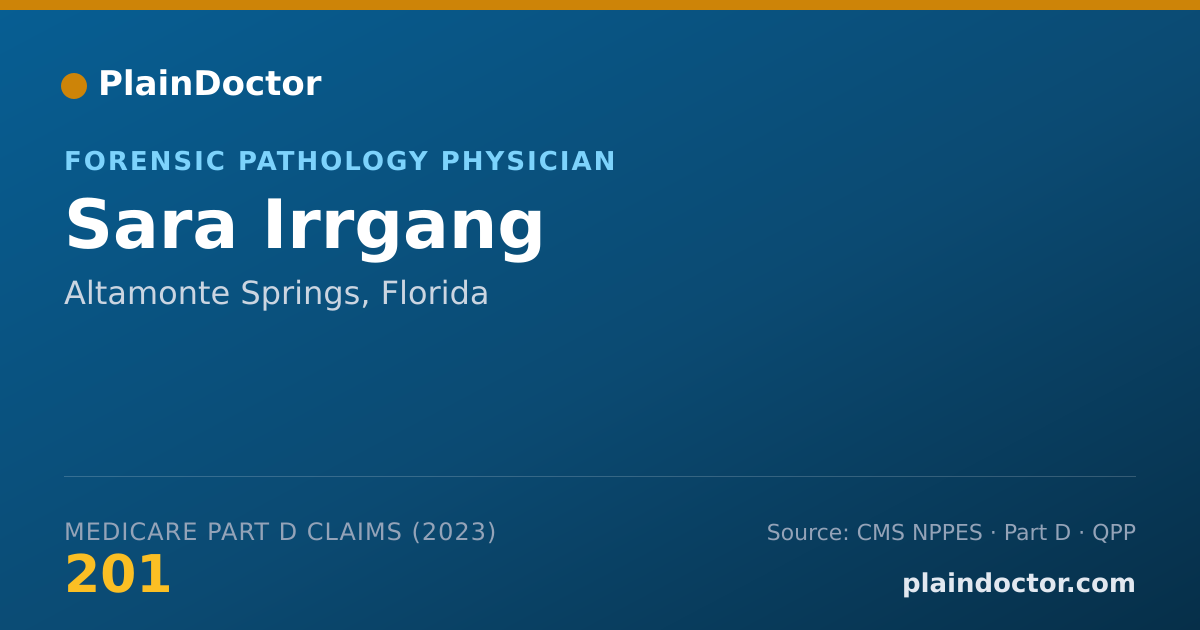 Shareable card for Sara Irrgang - Forensic Pathology Physician, Altamonte Springs, FL