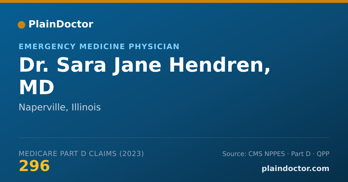 Shareable card for Sara Jane Hendren, MD - Emergency Medicine Physician, Naperville, IL