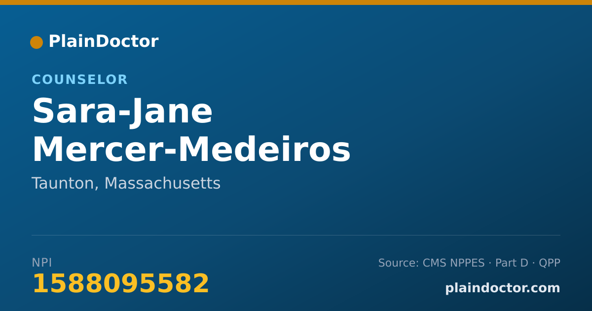 Shareable card for Sara-Jane Mercer-Medeiros - Counselor, Taunton, MA
