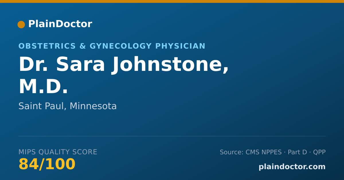 Shareable card for Sara Johnstone, M.D. - Obstetrics & Gynecology Physician, Saint Paul, MN