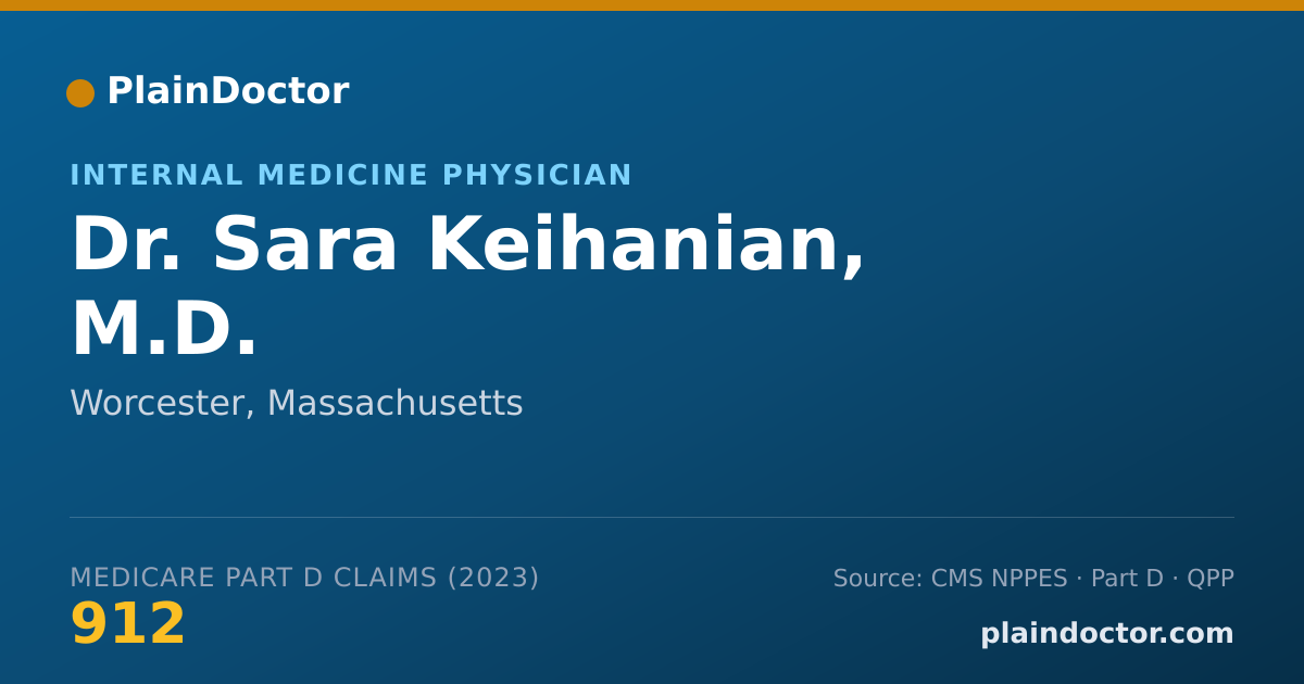Shareable card for Sara Keihanian, M.D. - Internal Medicine Physician, Worcester, MA