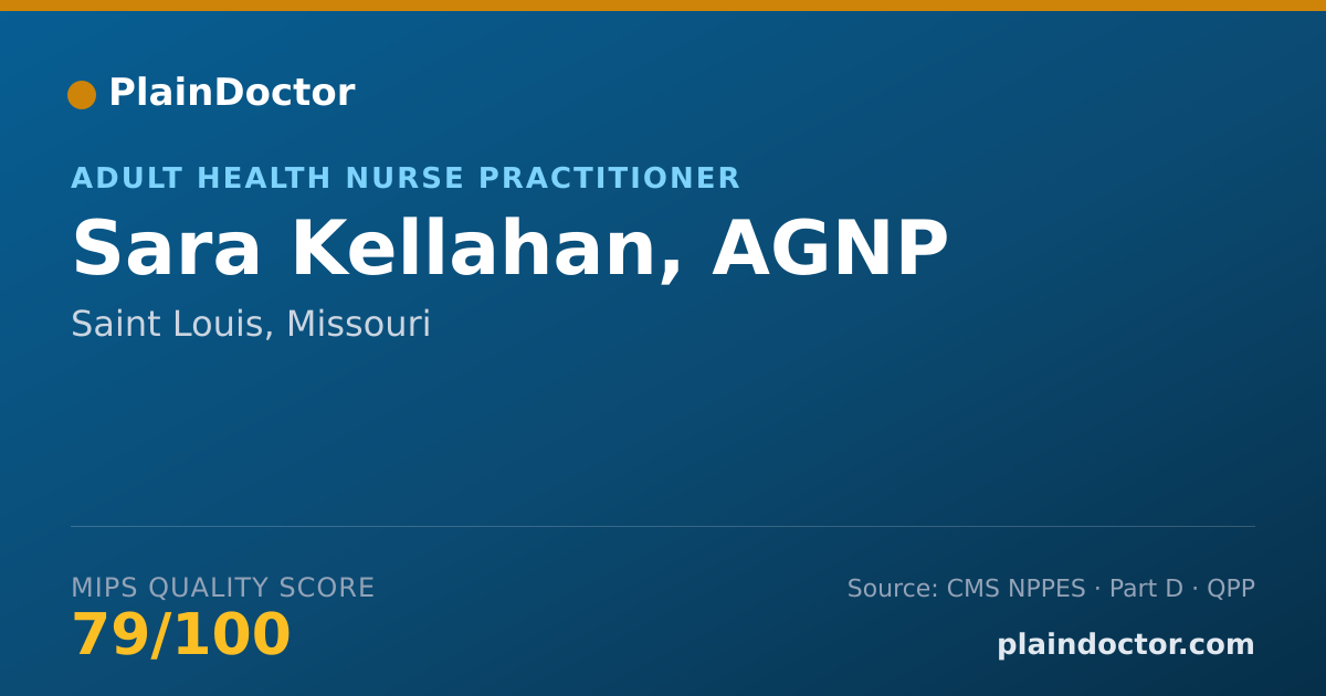 Shareable card for Sara Kellahan, AGNP - Adult Health Nurse Practitioner, Saint Louis, MO