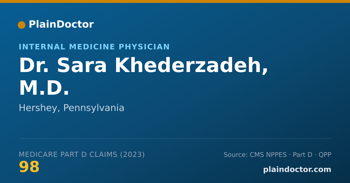 Shareable card for Sara Khederzadeh, M.D. - Internal Medicine Physician, Hershey, PA
