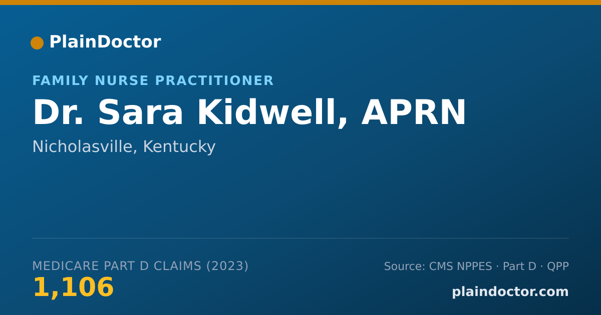 Shareable card for Sara Kidwell, APRN - Family Nurse Practitioner, Nicholasville, KY