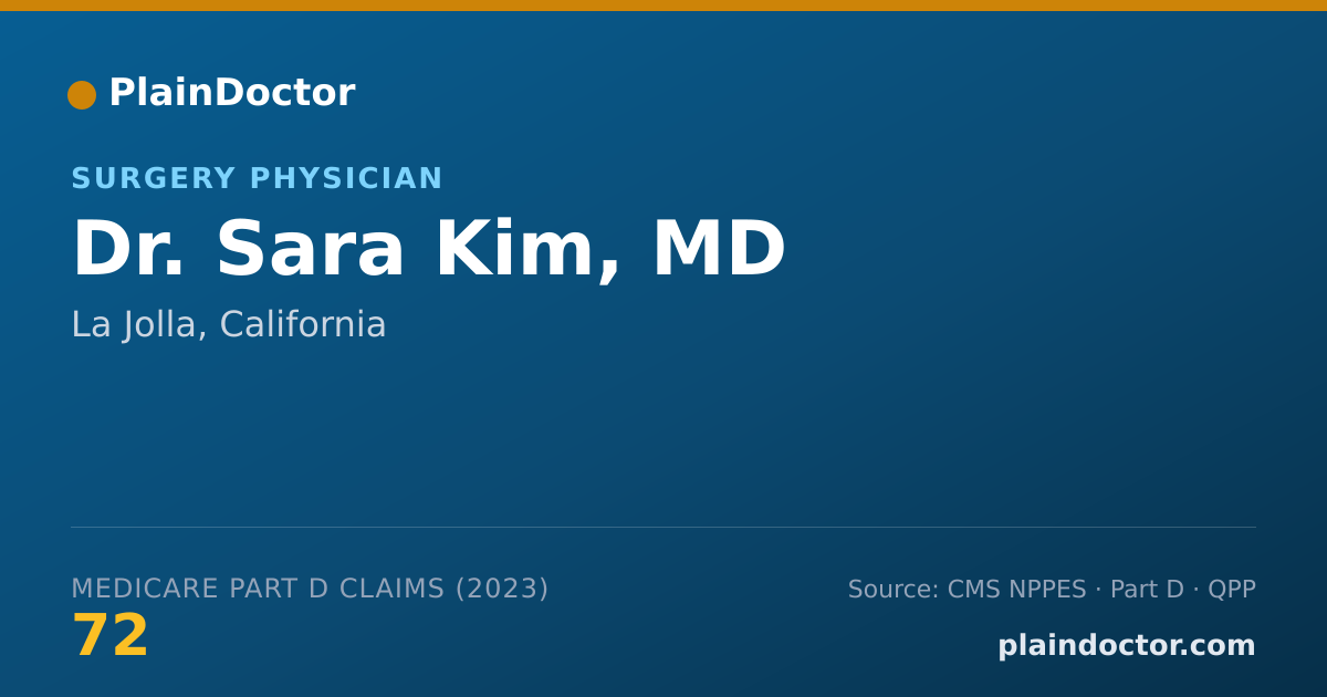 Shareable card for Sara Kim, MD - Surgery Physician, La Jolla, CA