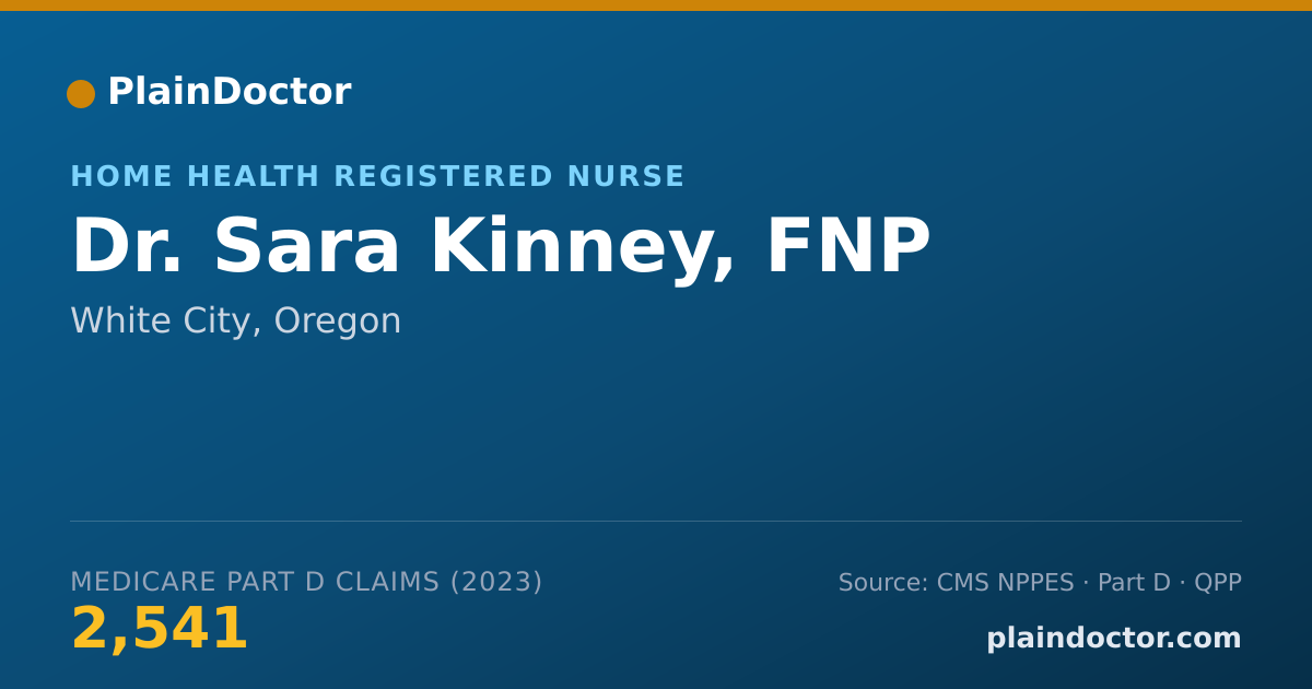 Shareable card for Sara Kinney, FNP - Home Health Registered Nurse, White City, OR