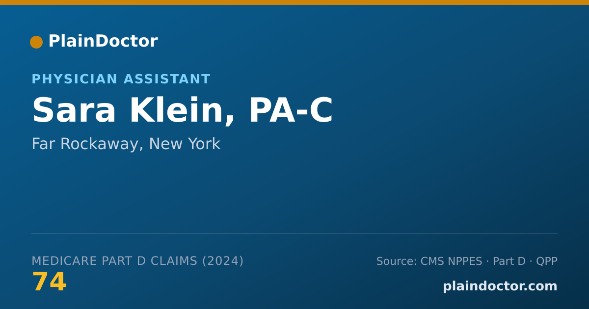 Shareable card for Sara Klein, PA-C - Physician Assistant, Far Rockaway, NY