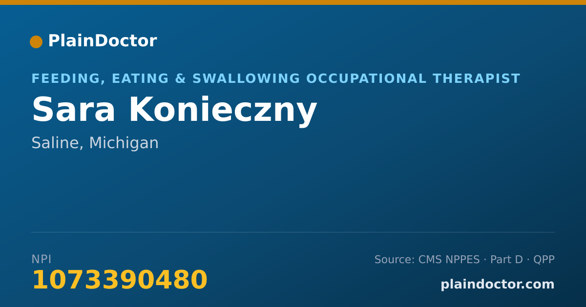 Shareable card for Sara Konieczny - Feeding, Eating & Swallowing Occupational Therapist, Saline, MI
