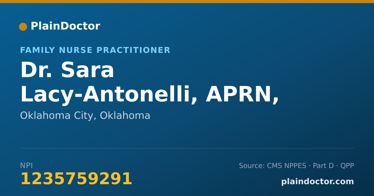 Shareable card for Sara Lacy-Antonelli, APRN, NP-C - Family Nurse Practitioner, Oklahoma City, OK