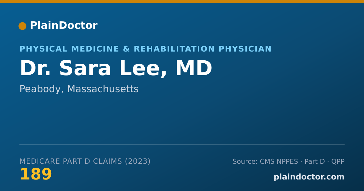 Shareable card for Sara Lee, MD - Physical Medicine & Rehabilitation Physician, Peabody, MA