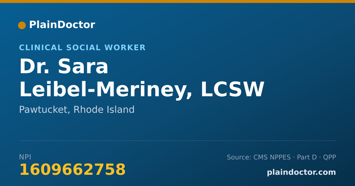 Shareable card for Sara Leibel-Meriney, LCSW - Clinical Social Worker, Pawtucket, RI