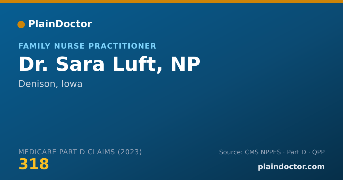 Shareable card for Sara Luft, NP - Family Nurse Practitioner, Denison, IA