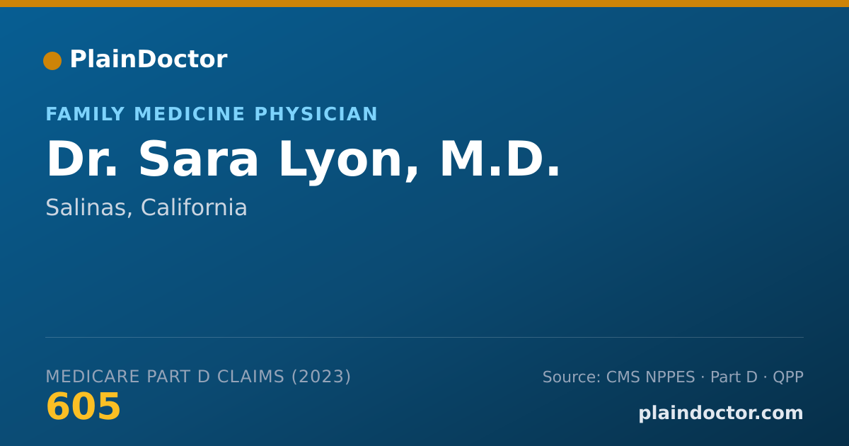 Shareable card for Sara Lyon, M.D. - Family Medicine Physician, Salinas, CA