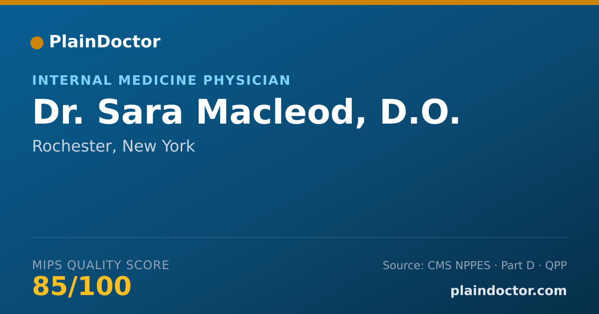 Shareable card for Sara Macleod, D.O. - Endocrinology, Diabetes & Metabolism Physician, Rochester, NY