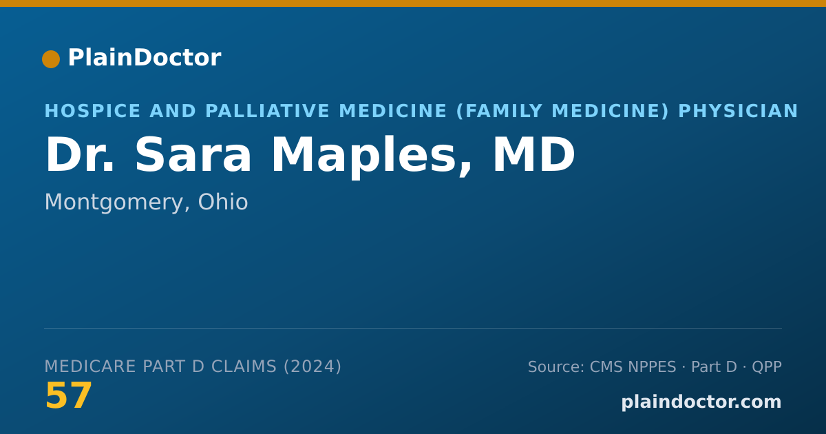 Shareable card for Sara Maples, MD - Family Medicine Physician, Montgomery, OH