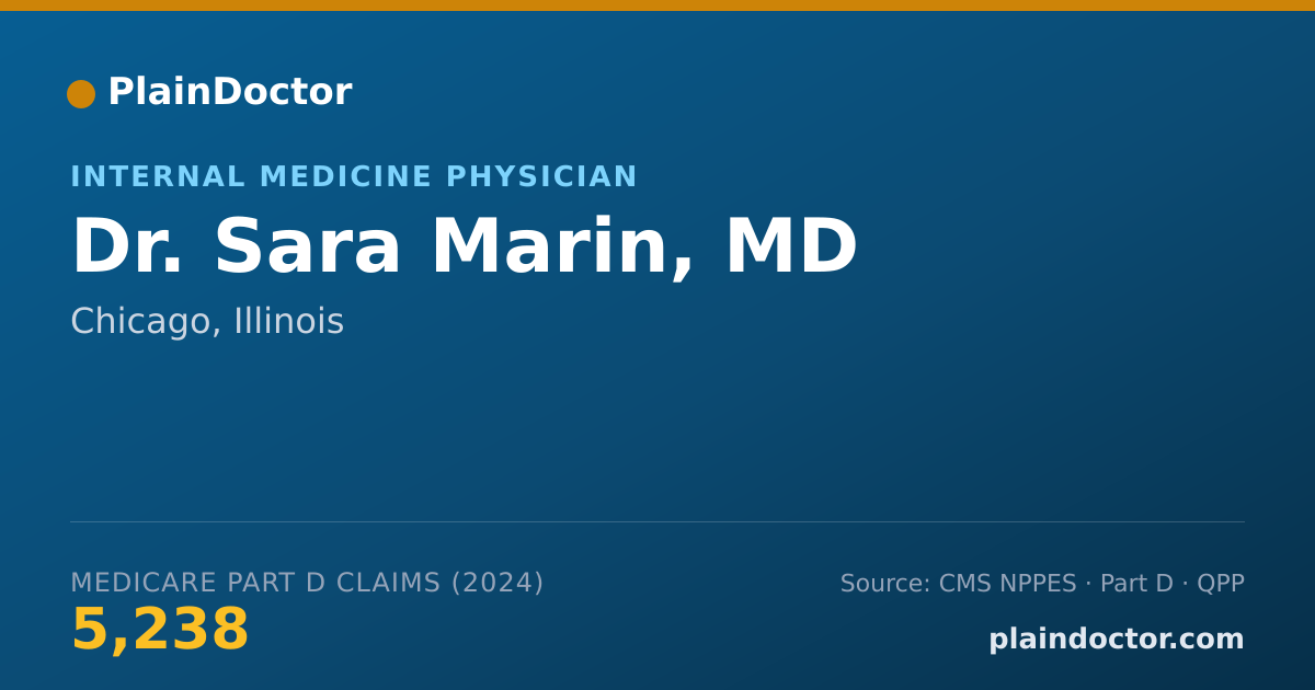 Shareable card for Sara Marin, MD - Internal Medicine Physician, Chicago, IL