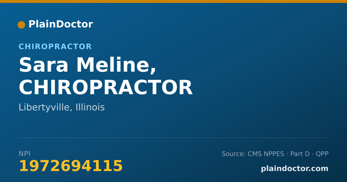 Shareable card for Sara Meline, CHIROPRACTOR - Chiropractor, Libertyville, IL