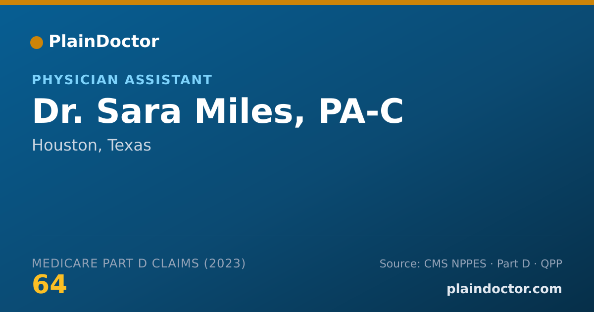 Shareable card for Sara Miles, PA-C - Physician Assistant, Houston, TX