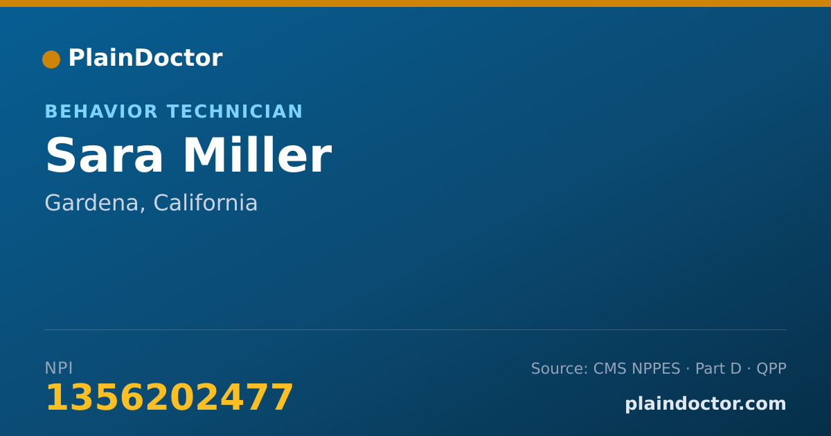 Shareable card for Sara Miller - Behavior Technician, Gardena, CA