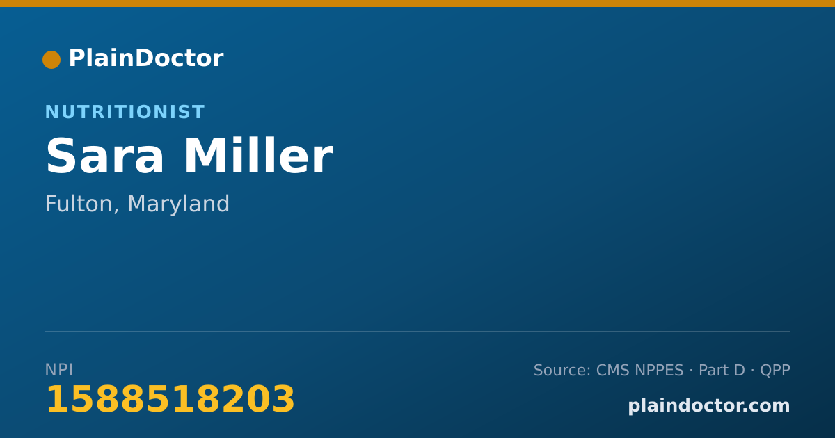 Shareable card for Sara Miller - Health & Wellness Coach, Fulton, MD