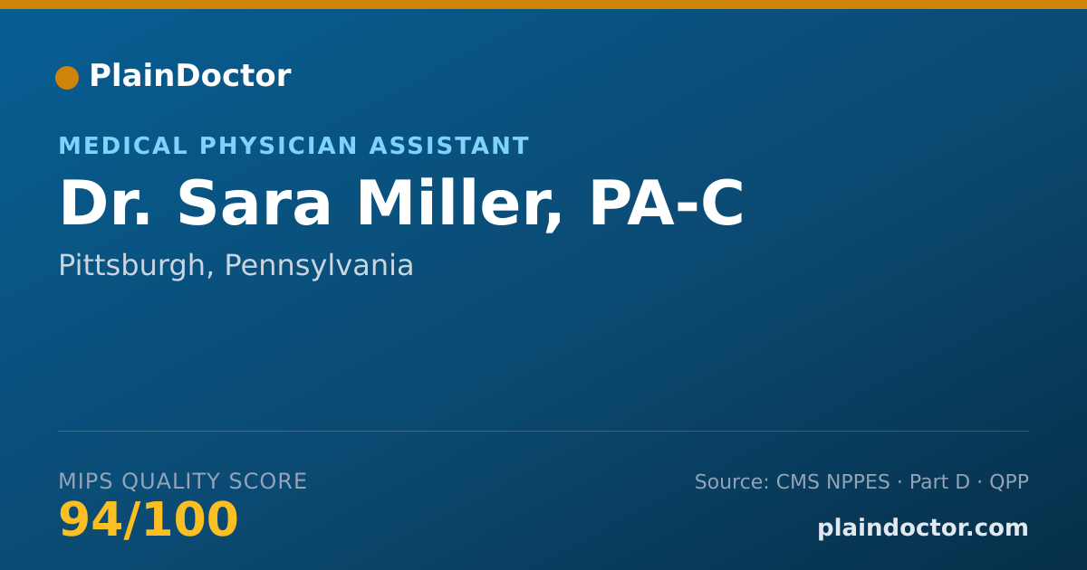 Shareable card for Sara Miller, PA-C - Medical Physician Assistant, Pittsburgh, PA