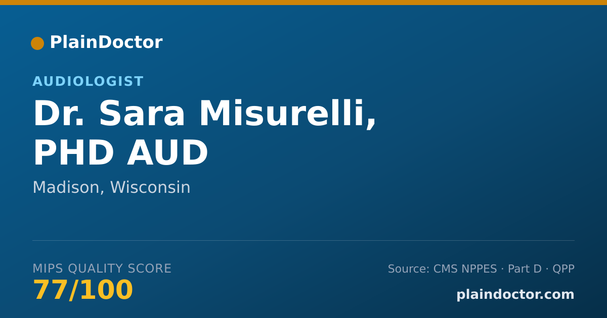 Shareable card for Sara Misurelli, PHD AUD - Audiologist, Madison, WI