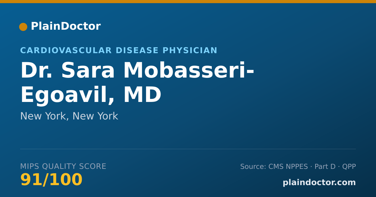 Shareable card for Sara Mobasseri- Egoavil, MD - Cardiovascular Disease Physician, New York, NY