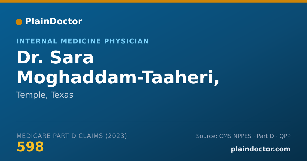 Shareable card for Sara Moghaddam-Taaheri, D.O. - Internal Medicine Physician, Temple, TX