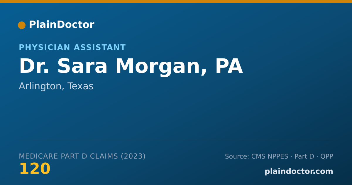 Shareable card for Sara Morgan, PA - Physician Assistant, Arlington, TX