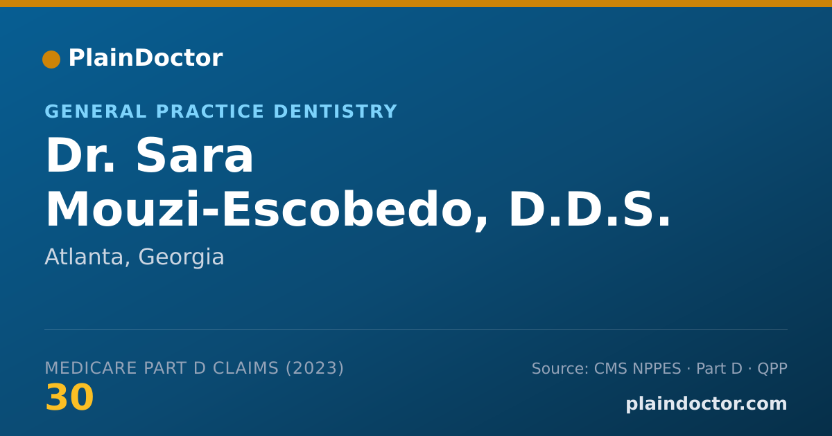 Shareable card for Sara Mouzi-Escobedo, D.D.S. - General Practice Dentistry, Atlanta, GA