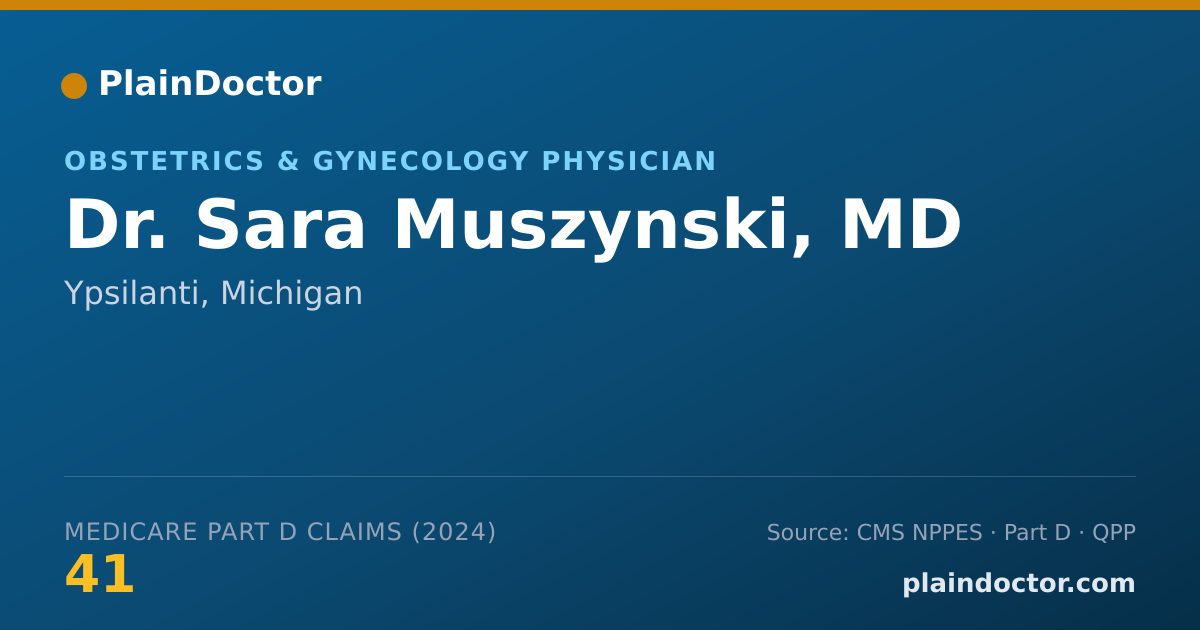 Shareable card for Sara Muszynski, MD - Obstetrics & Gynecology Physician, Ypsilanti, MI