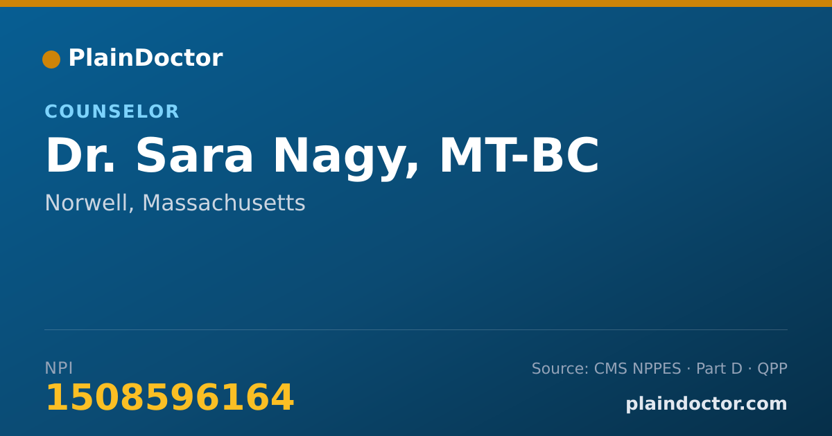 Shareable card for Sara Nagy, MT-BC - Counselor, Norwell, MA
