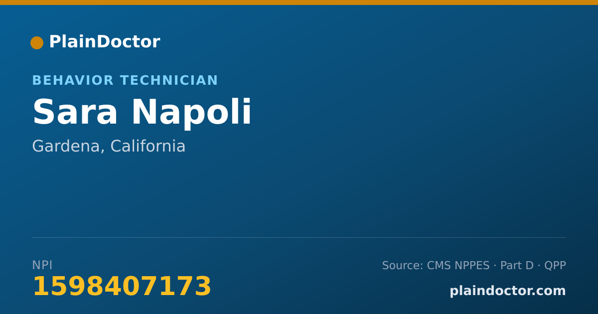 Shareable card for Sara Napoli - Behavior Technician, Gardena, CA