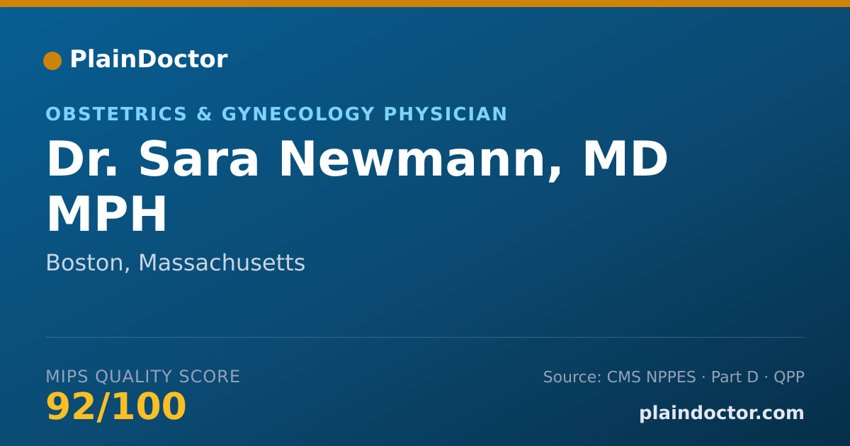 Shareable card for Sara Newmann, MD MPH - Obstetrics & Gynecology Physician, Boston, MA