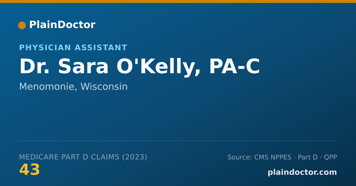 Shareable card for Sara O'Kelly, PA-C - Physician Assistant, Menomonie, WI