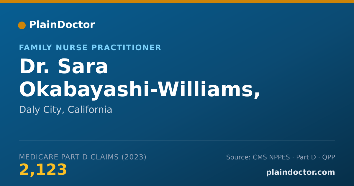 Shareable card for Sara Okabayashi-Williams, FNP - Family Nurse Practitioner, Daly City, CA