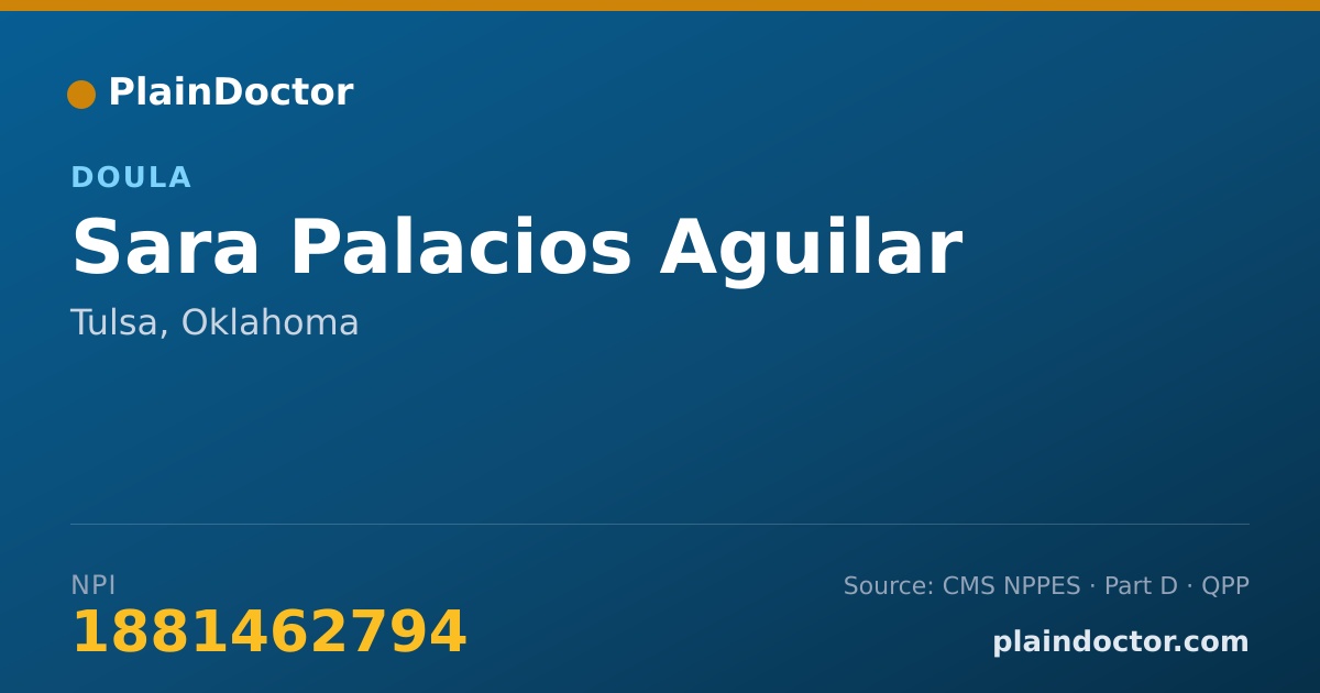 Shareable card for Sara Palacios Aguilar - Doula, Tulsa, OK
