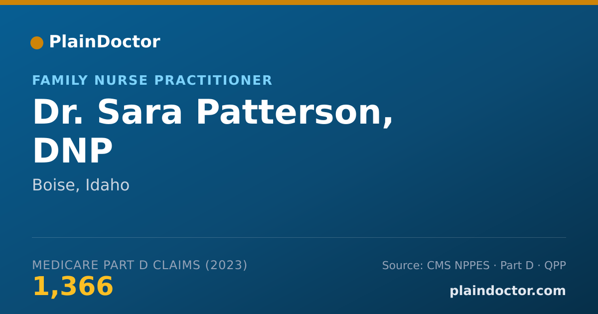 Shareable card for Sara Patterson, DNP - Family Nurse Practitioner, Boise, ID