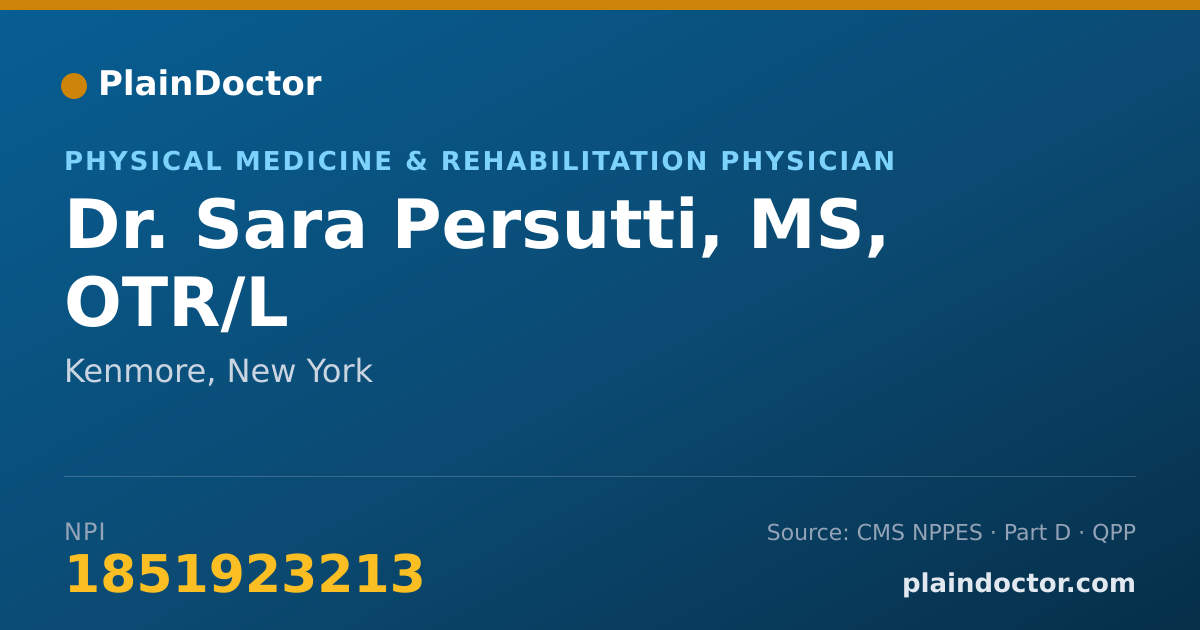 Shareable card for Sara Persutti, MS, OTR/L - Physical Medicine & Rehabilitation Physician, Kenmore, NY