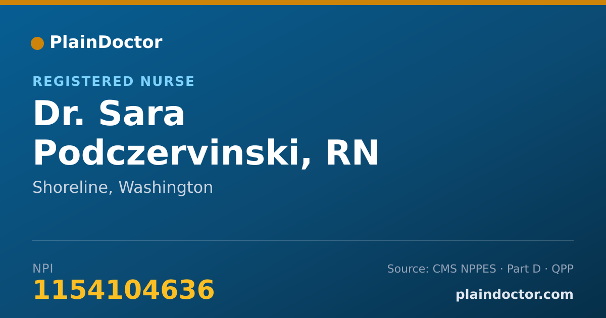 Shareable card for Sara Podczervinski, RN - Registered Nurse, Shoreline, WA