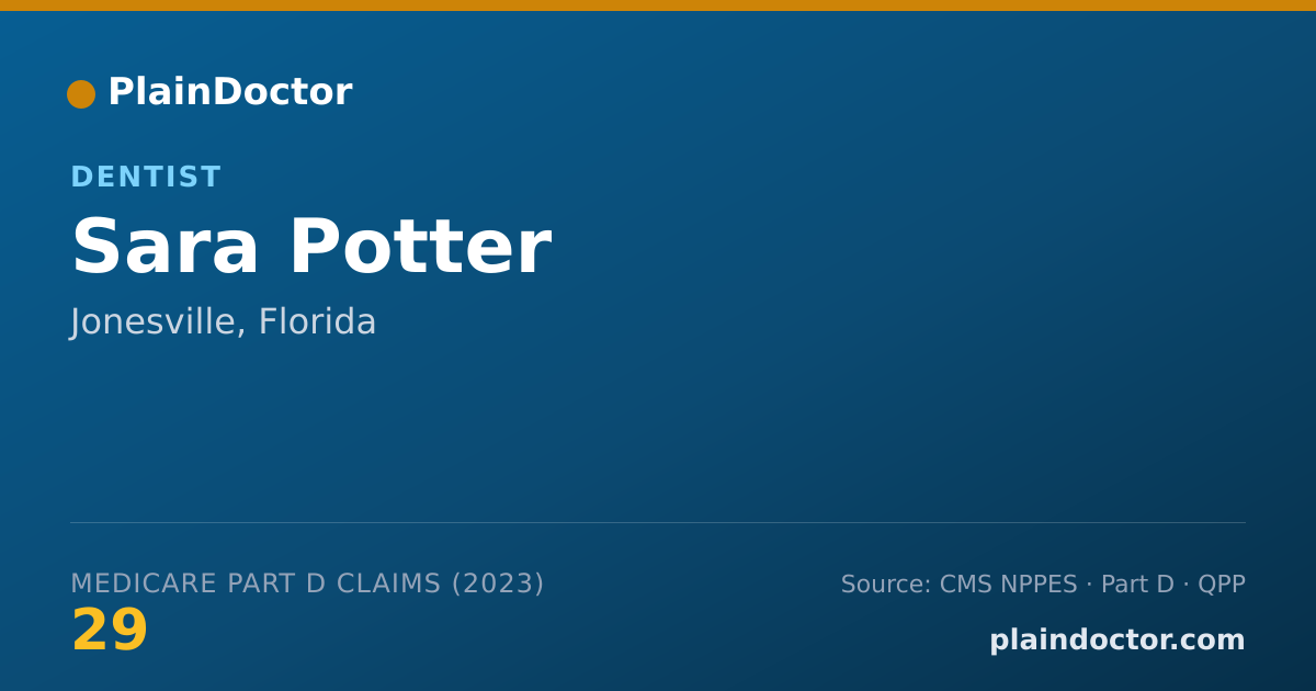 Shareable card for Sara Potter - Dentist, Jonesville, FL
