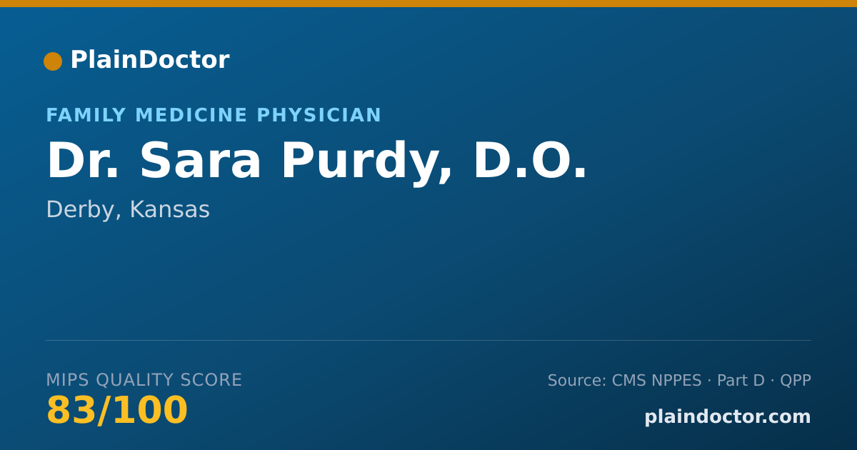 Shareable card for Sara Purdy, D.O. - Family Medicine Physician, Derby, KS