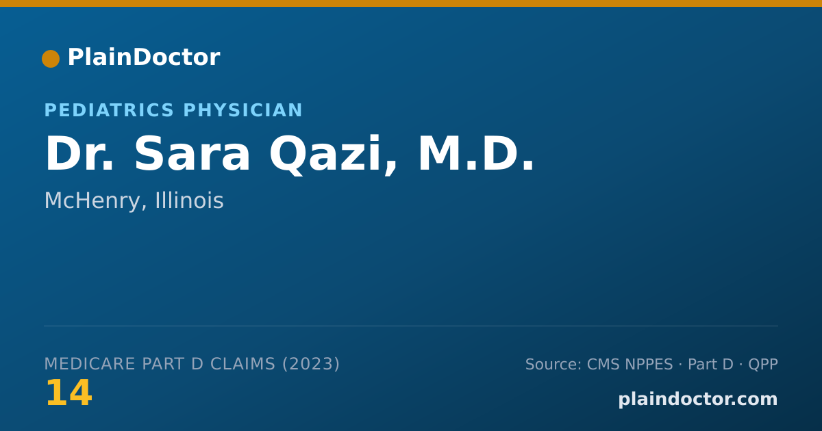 Shareable card for Sara Qazi, M.D. - Pediatrics Physician, McHenry, IL