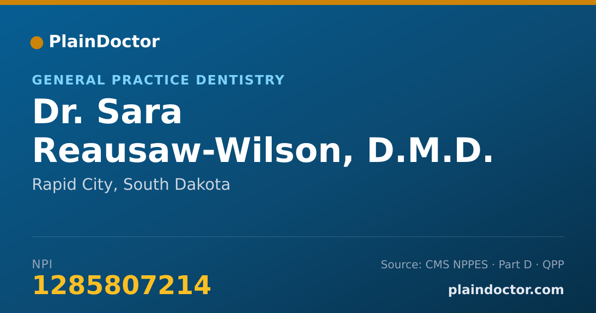 Shareable card for Sara Reausaw-Wilson, D.M.D. - General Practice Dentistry, Rapid City, SD