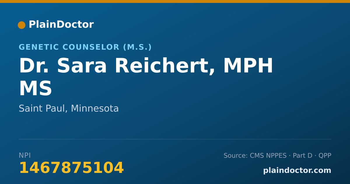 Shareable card for Sara Reichert, MPH MS - Genetic Counselor (M.S.), Saint Paul, MN